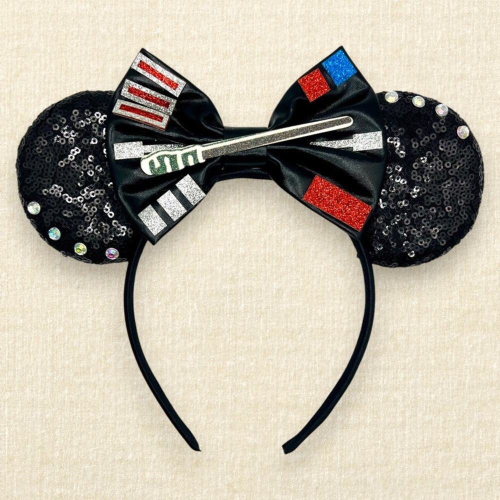 Black Sequin Darth Vader Minnie Ears | Disney-Inspired Star Wars Mouse Ears